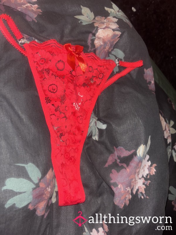 Red Lace Gstring Size 20