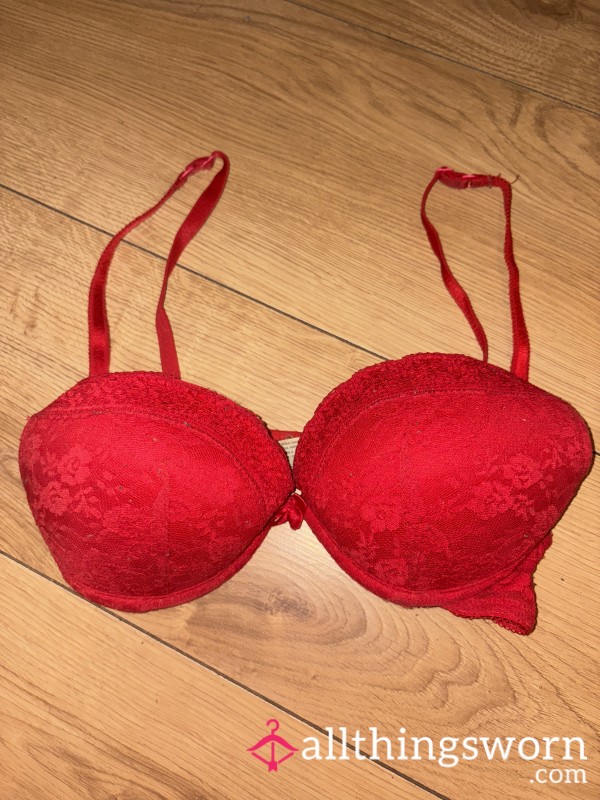 Red Lace Padded Bra