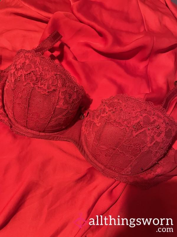 Red-lace Padded Bra ❤️