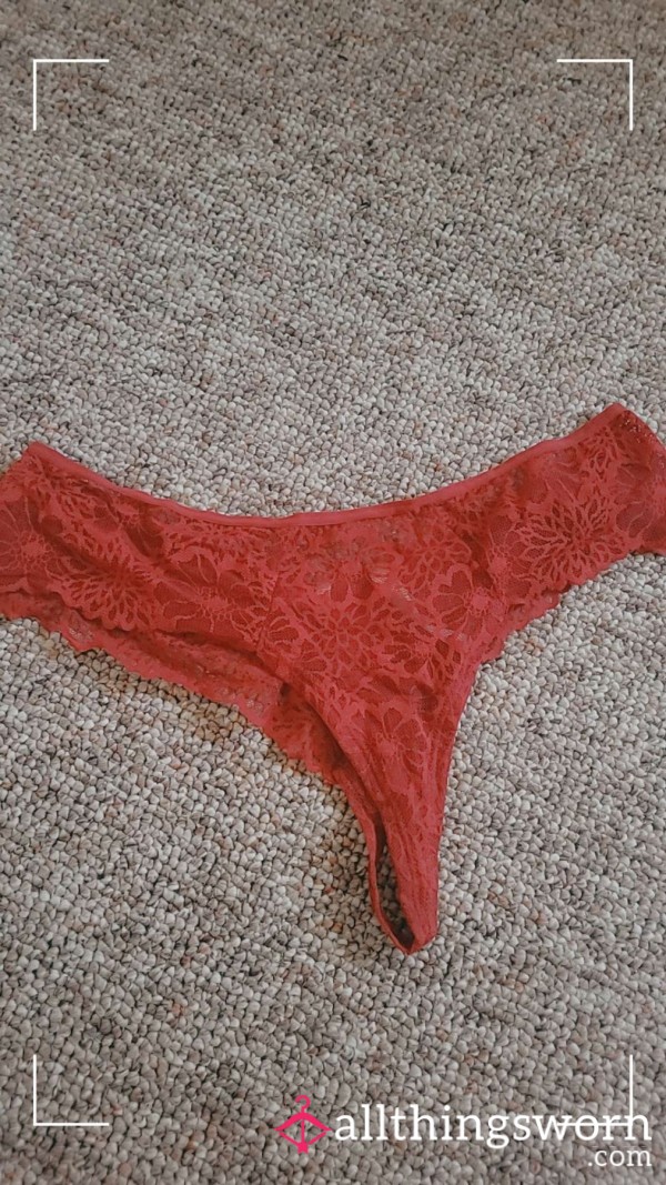 Red Lace PINK Thong