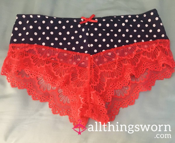 Red Lace Poka Dot Cheeky