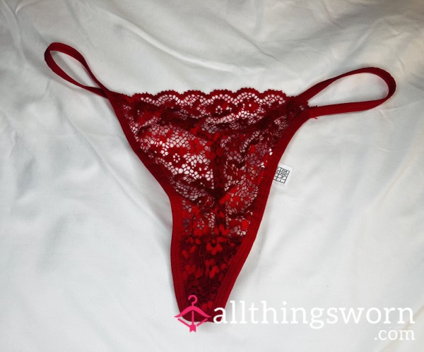 Red Lace T-String Thong! Size M