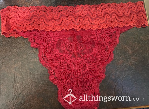 Red Lace Thong