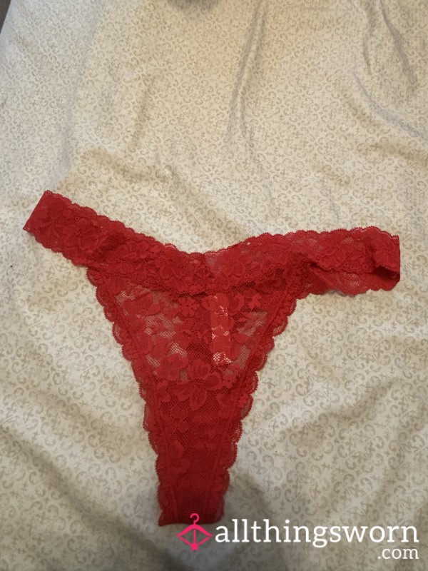 Red Lace Thong