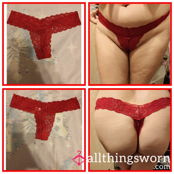 Red Lace Thong