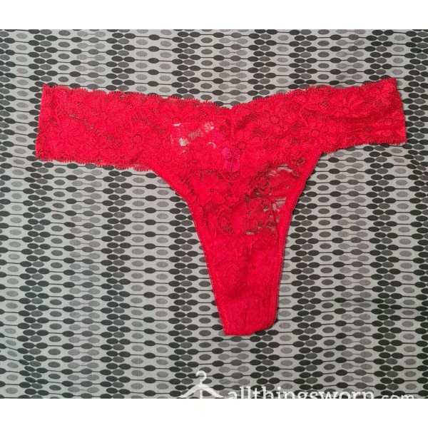 Red Lace Thong