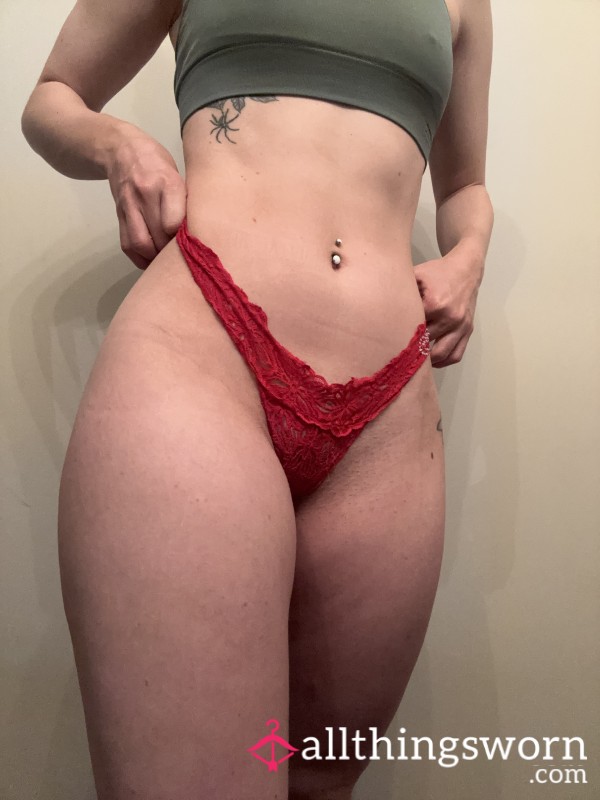 Red Lace Thong