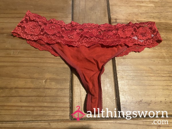 Red Lace Thongs