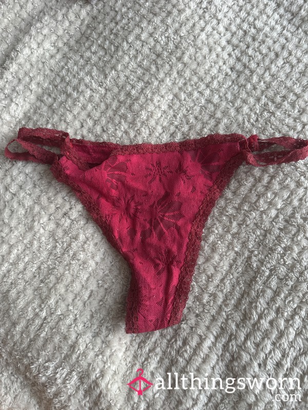 Red Lace Thongs Size Small