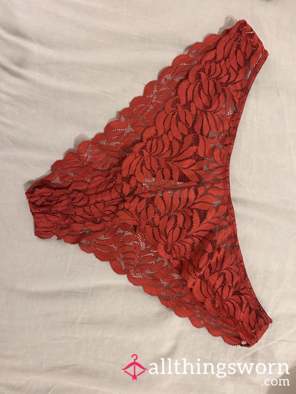 Red Lace Undies Worn All Day