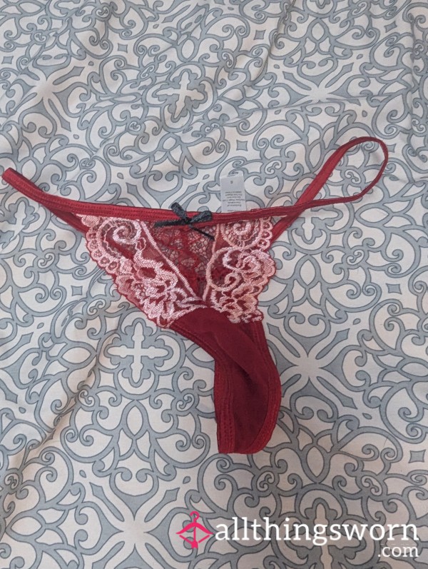 Red Laced Thong