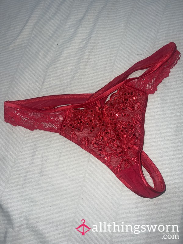 Red Lacey Ann Summers Thongs