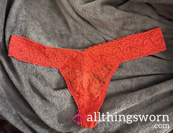 Red Lacey Thong