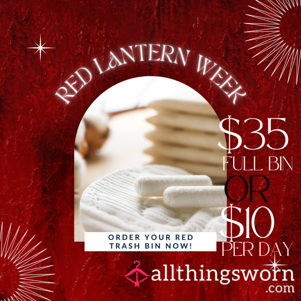 Red Lantern Trash Bin|Red Week|Special|Bathroom Bin| One Week Only