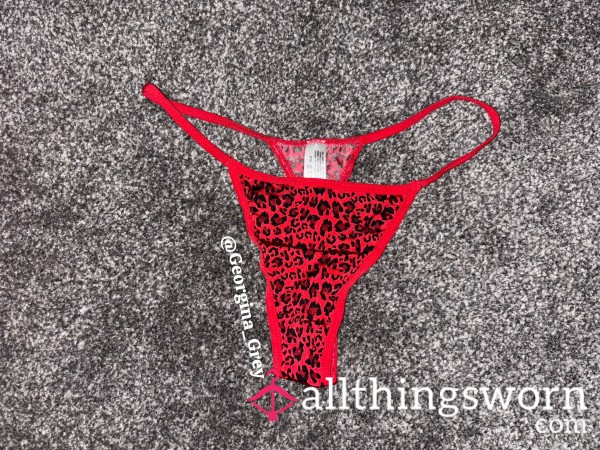 Red Leopard Thong