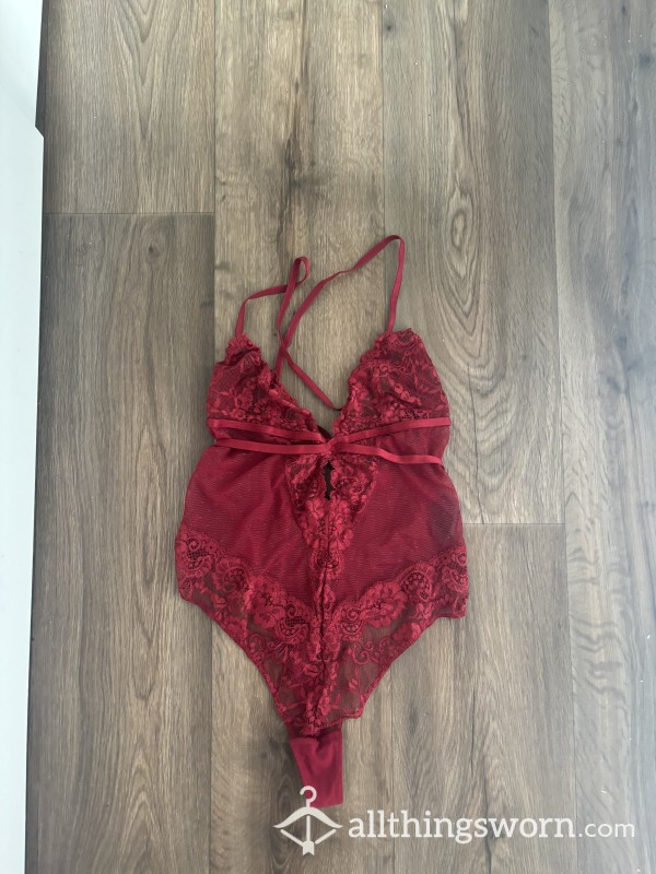 Red Lingerie Bodysuit