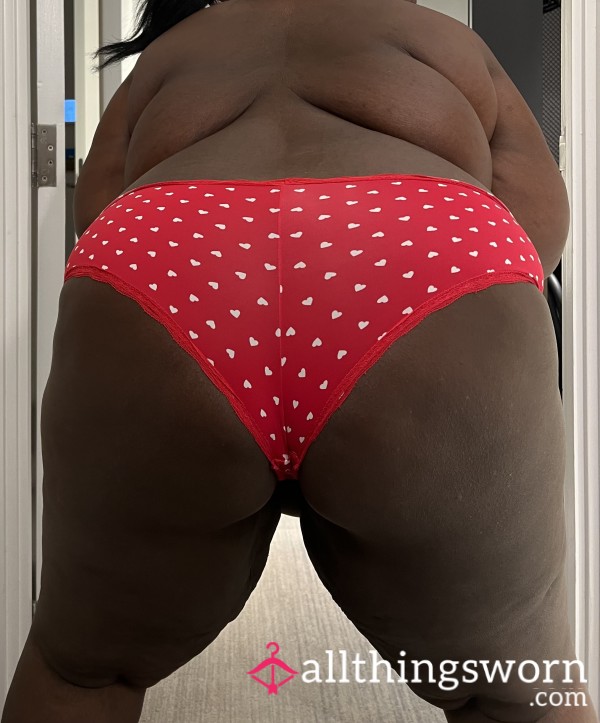 Red Love Heart Nylon Panties