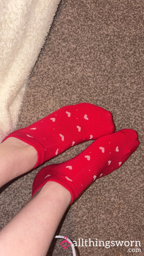 Red Love Heart Socks ♥️