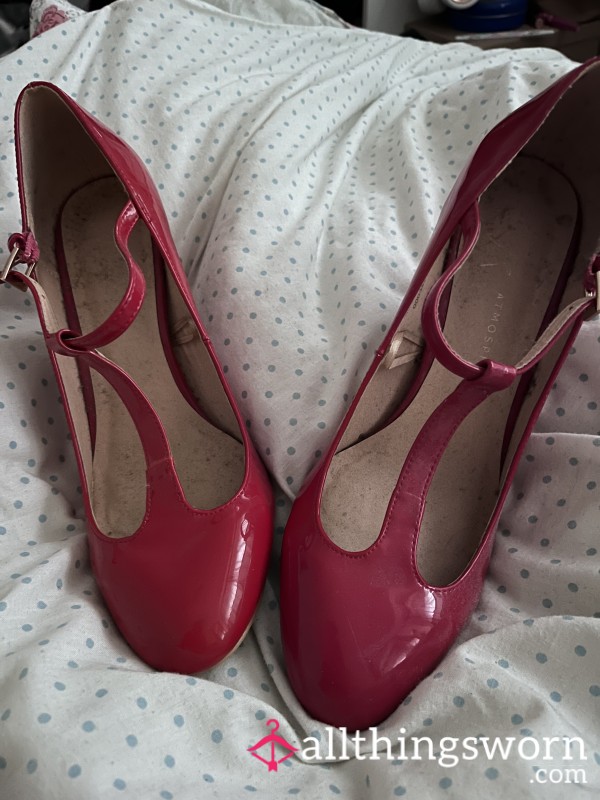 Red Mary Jane Heels Worn