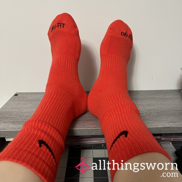 Red Nike Crew Socks