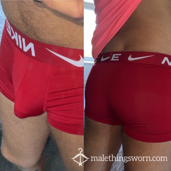 Red Nike Microfibre Trunks