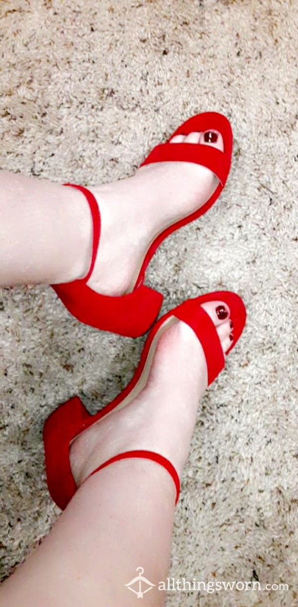 Red Open Toe Heels