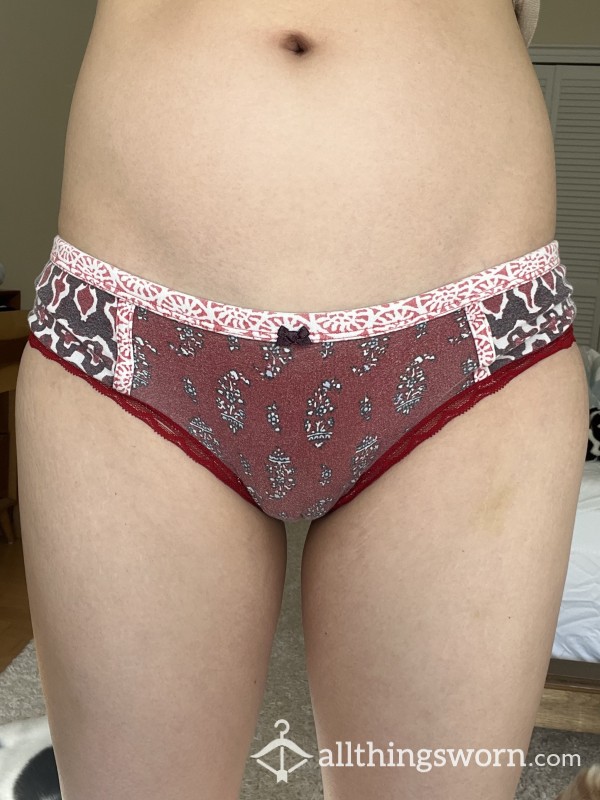 Red Patterned Boyshorts