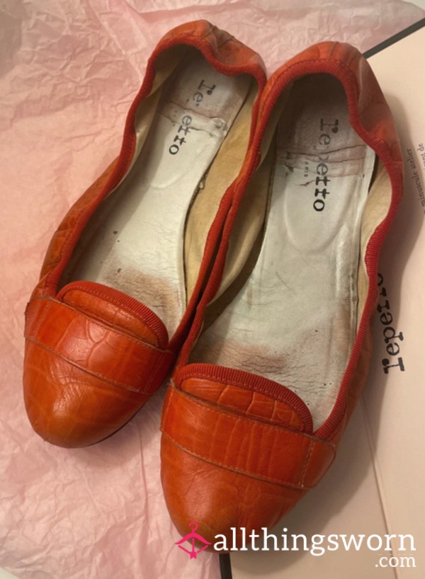 Red Repetto Flats Very Well Loved