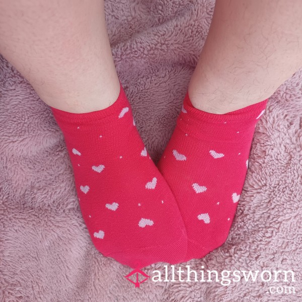 Red, Romantic Heart Valentine Size 6 Socks