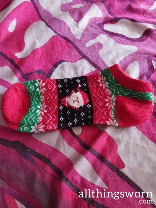 Red Santa Christmas Ankle Socks