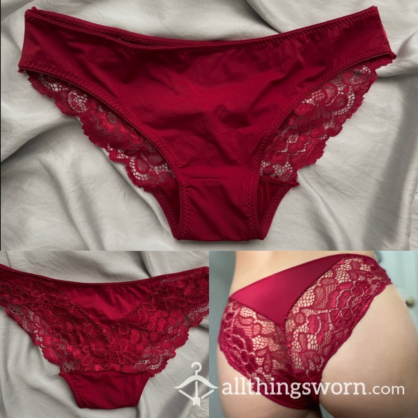 Red Satin Lace Panties