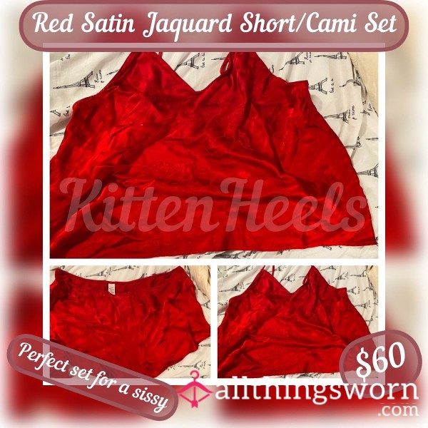 Red Satin PJ Set