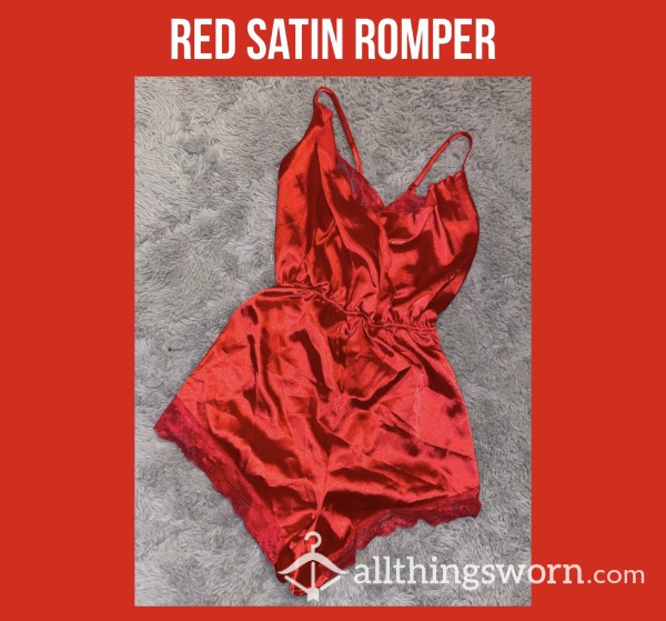 Red Satin Romper🍒