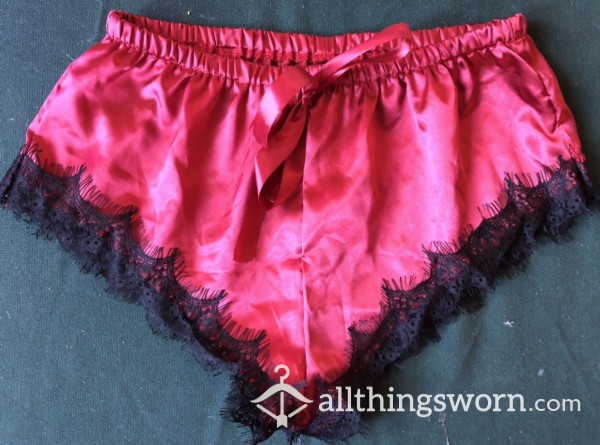 Red Satin Shorties