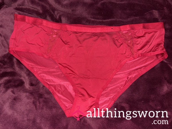 ~RED SATIN STRAPPY CHEEKY PANTY~