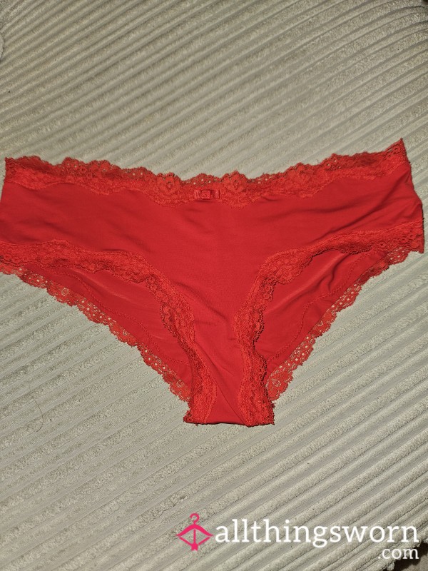 Red Satin With A Lace Trim