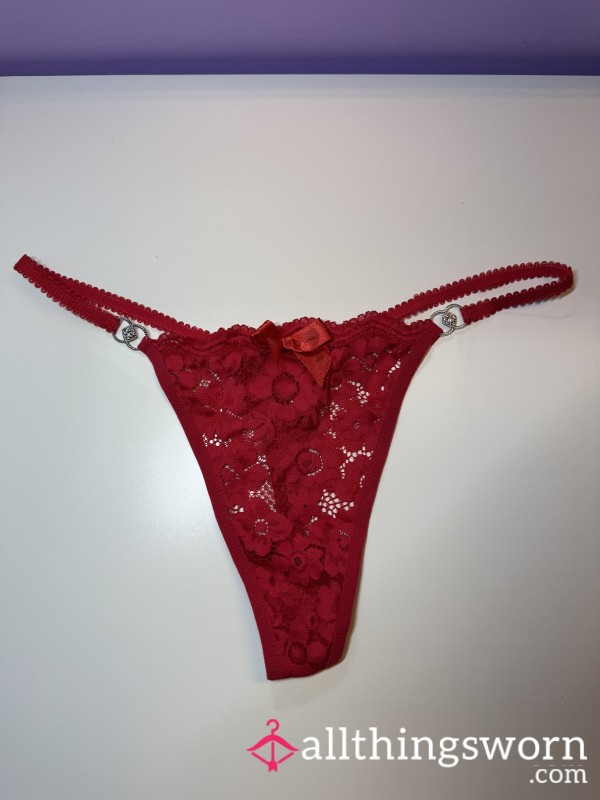 Red S**y Lace Thong