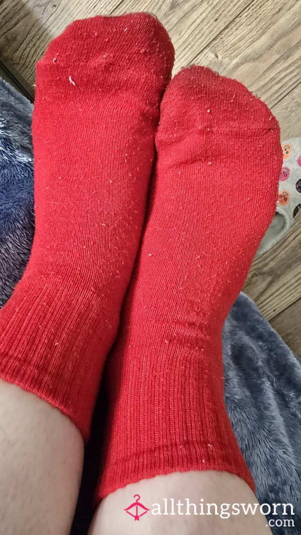 Red Short Tube Style Socks