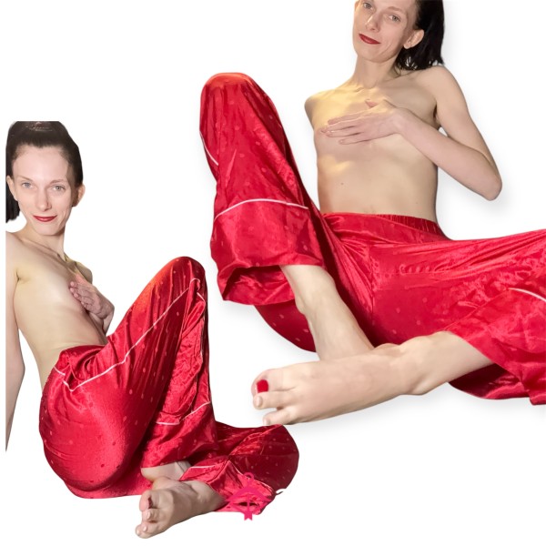 Red Silk Satin Victoria Secret Pj Pants