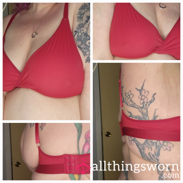 Red Silky Feel Bralette Size 4xl