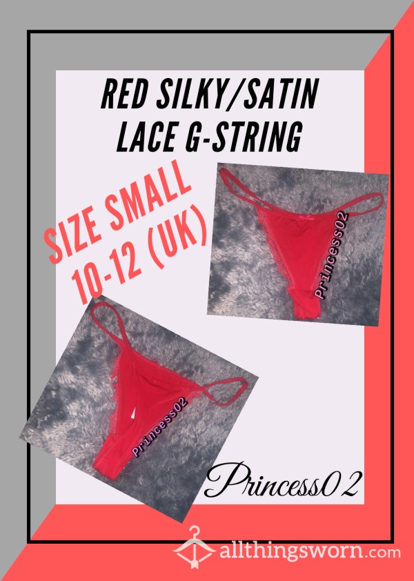 Red Silky/Satin Lace G-String ‼️