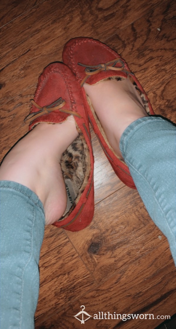 Red Slipper Flats Size 11