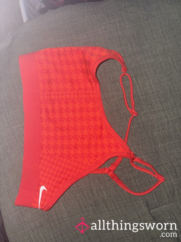 Red Sports Bra Worn