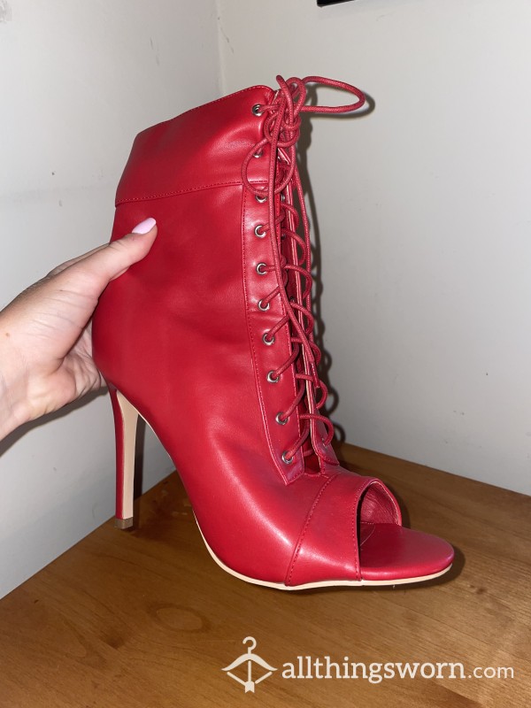 Red Stilletos (Open Toed)