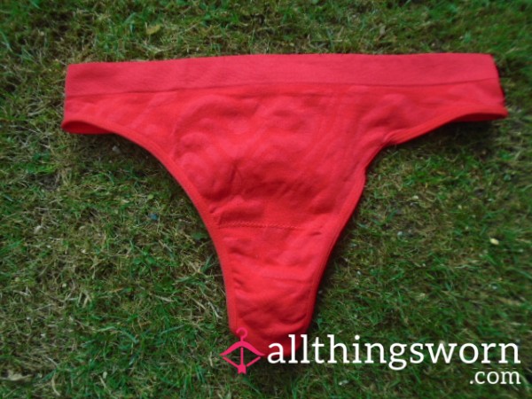 Red Stretchy Thongs Available For 24 Hour Wear🥰