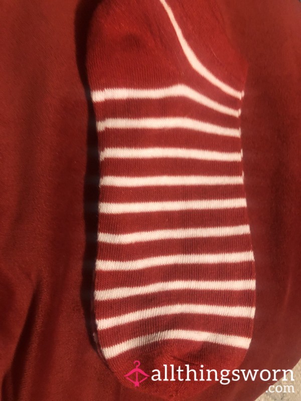 Red Striped Christmas Socks