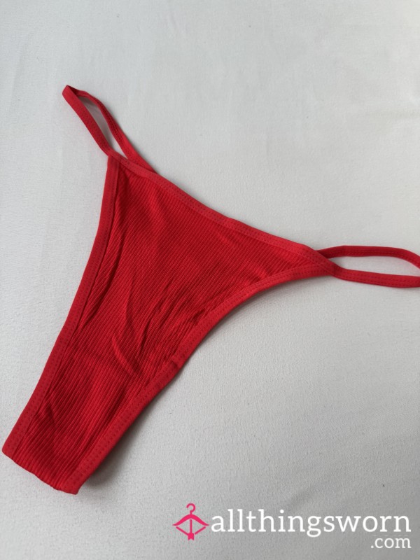 Red Thong, 48hr Wear! 🍒