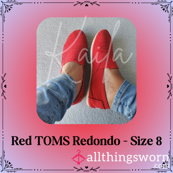 Red TOMS Redondo - Size 8