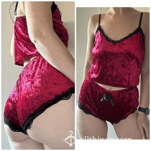 **SALE** Red Velvet Sleep Set