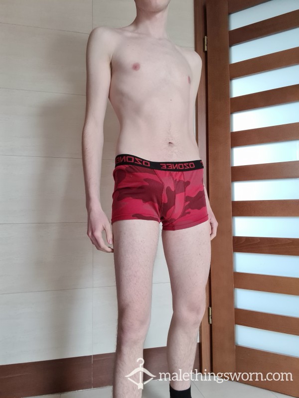 Red Well Worn Boxers Briefs